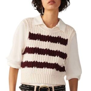 Ba&sh Soju Striped Sweater Vest Size L